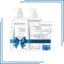 BIODERMA ATODERM INTENSIVE csomag (INTENSIVE BALZSAM 500ML+GÉL MOUSSANT 1000ML+ KÉZ- ÉS KÖRÖMÁPOLÓ KRÉM 50ML)