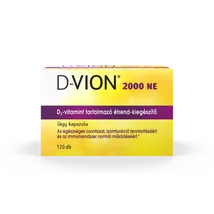 D-Vion 2000 NE D3-vitamint tartalmazó étrend-kiegészítő lágy kapszula 120x
