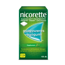 Nicorette® freshmint gum 4 mg gyógyszeres rágógumi 105x