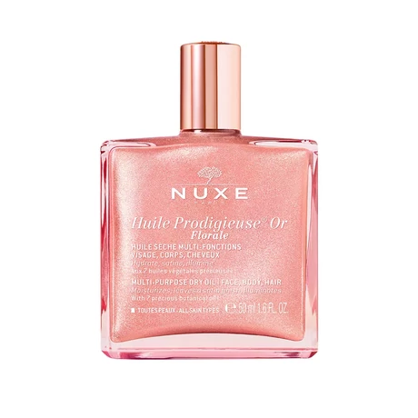 NUXE HUILE PRODIGIEUSE Or Florale - többfunkciós rózsaarany-csillámos szárazolaj arcra, testre, hajra - minden bőrtípus (50 ml)