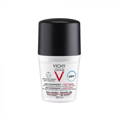 Vichy Homme Izzadságszabályozó foltmentes golyós deo 48H hatékonysággal (50ml)
