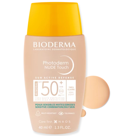 BIODERMA Photoderm NUDE Touch MINERAL SPF50+ 40ml very light (nagyon világos)