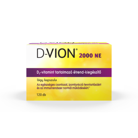 D-Vion 2000 NE D3-vitamint tartalmazó étrend-kiegészítő lágy kapszula 120x