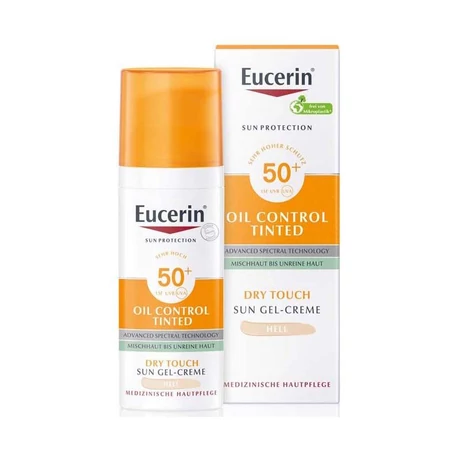 Eucerin Sun Oil Control színezett napozó krém-gél arcra light FF50+ light 50ml