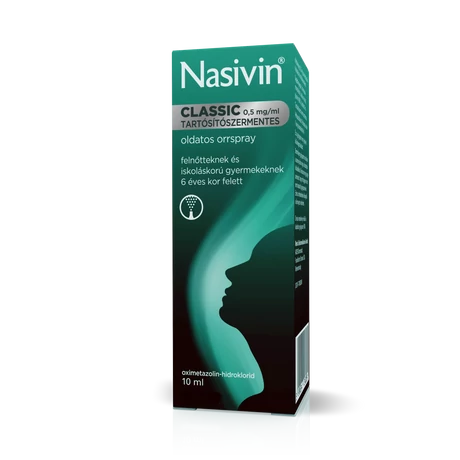 Nasivin Classic 0,5 mg/ml tartósítószermentes oldatos orrspray 10ml