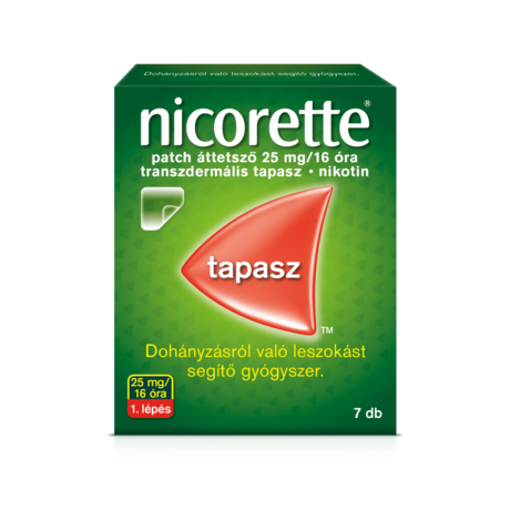 Nicorette® patch áttetsző 25 mg/16 óra transzdermális tapasz 7x
