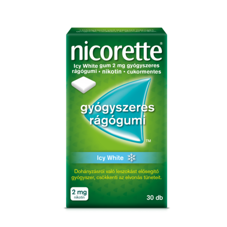 Nicorette® Icy White gum 2 mg gyógyszeres rágógumi 30X