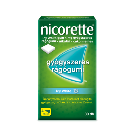 Nicorette® Icy White gum 4 mg gyógyszeres rágógumi 30x