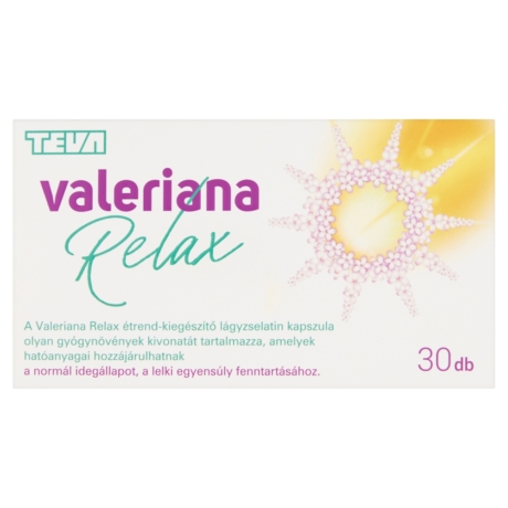 Valeriana Relax gyógynövénykivonatokat tartalmazó kapszula 30x