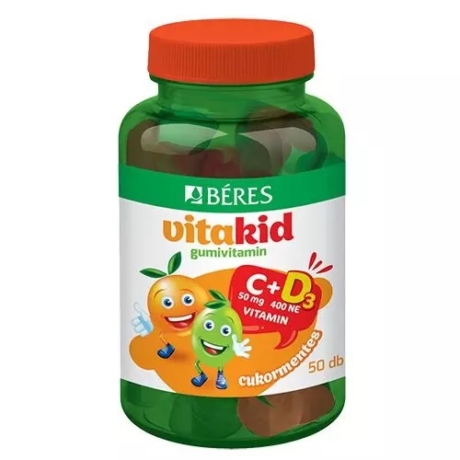 Béres VitaKid C+D₃ cukormentes gumivitamin 50x