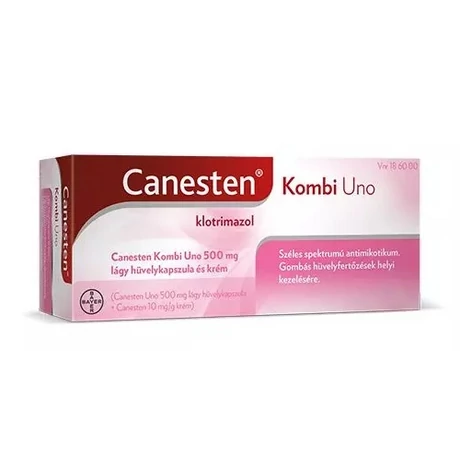 Canesten Kombi Uno 500 mg hüvelytabletta és krém (1db 500 mg htbl. + 20 g krém)