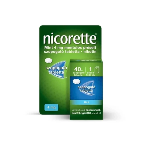 NICORETTE MINT 4MG MENTOL PRESELT SZOP.TABL.40X