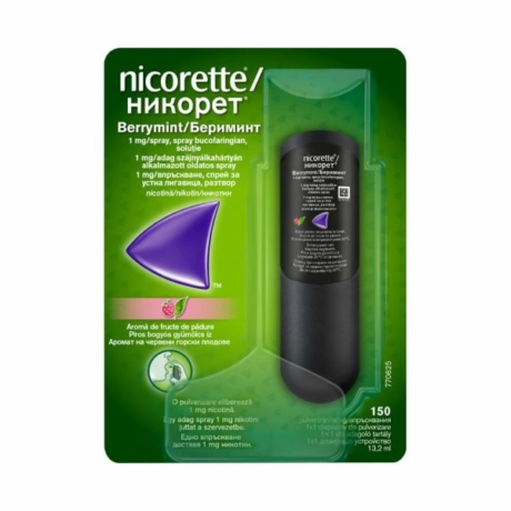 Nicorette® Berrymint 1 mg/adag szájnyálkahártyán alkalmazott oldatos spray 1x