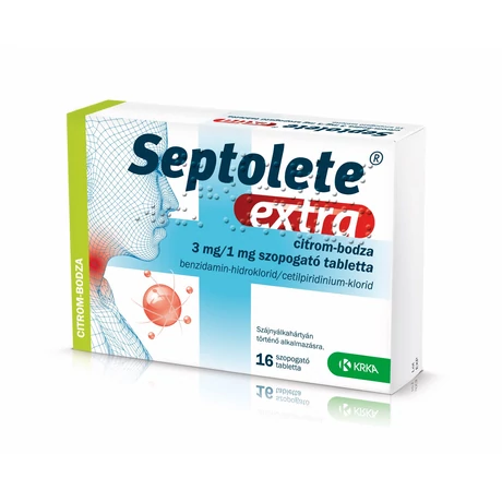 Septolete extra 3mg/1mg szopogató tabletta citrom-bodza ízű 16x