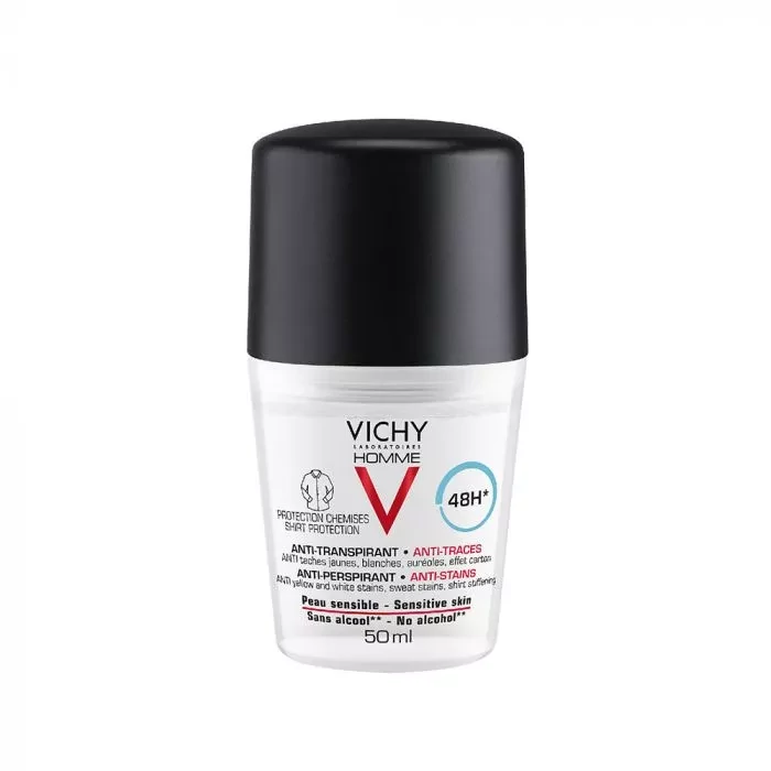 Vichy Homme Izzadságszabályozó foltmentes golyós deo 48H hatékonysággal (50ml)