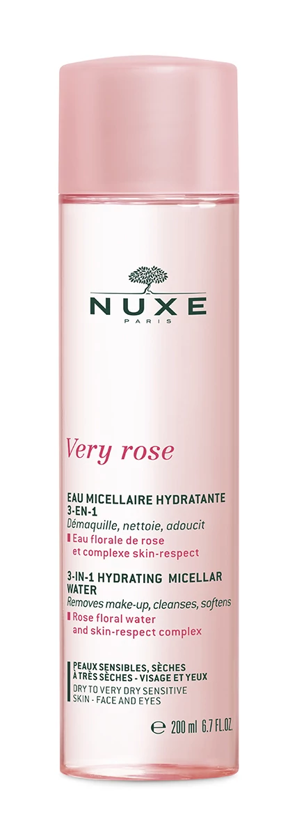 Nuxe VERY ROSE 3 AZ 1-BEN HIDRATÁLÓ MICELLÁS VÍZ SZÁRAZ BŐRRE 200ML