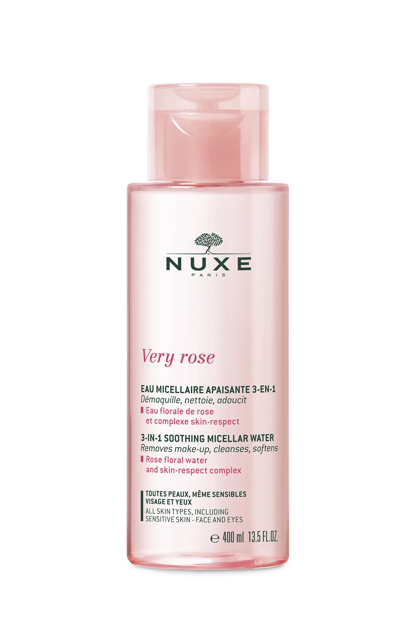 Nuxe VERY ROSE 3 AZ 1-BEN HIDRATÁLÓ MICELLÁS VÍZ NORMÁL BŐRRE 400ML