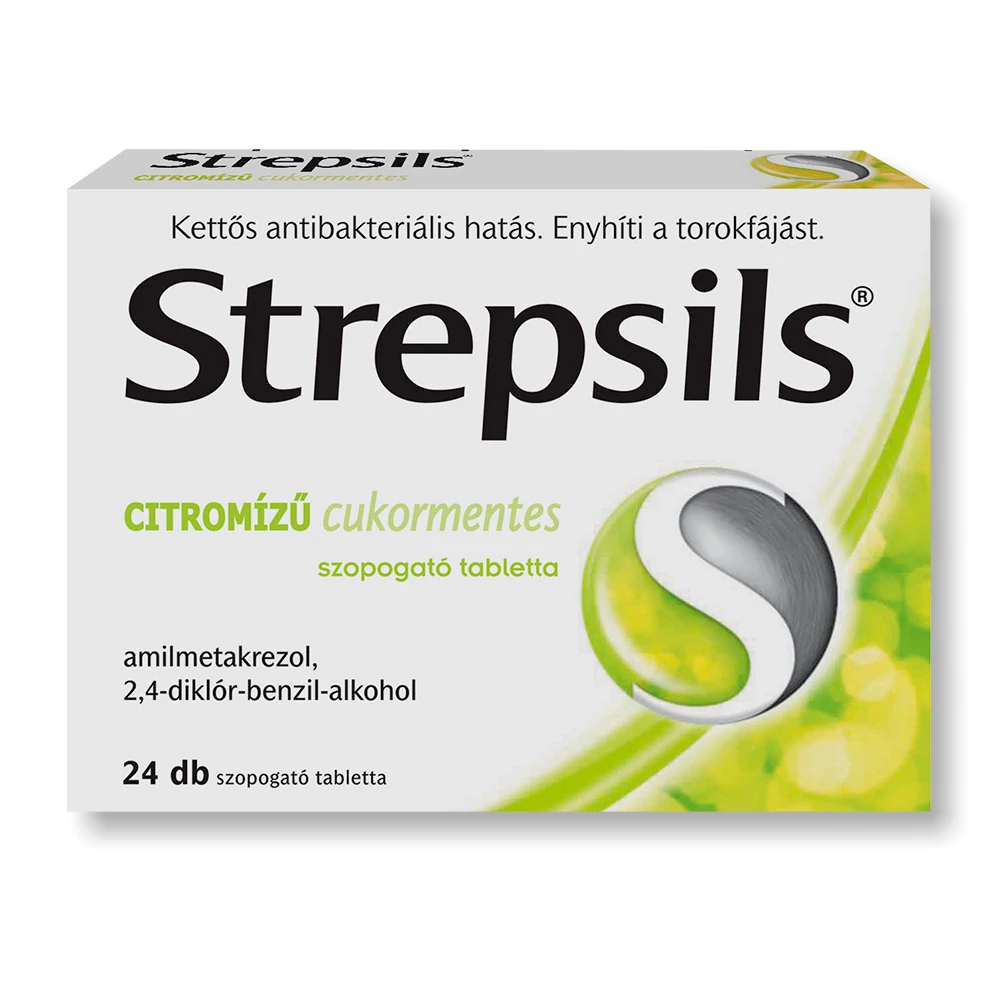 Strepsils citromízű cukormentes szopogató tabletta 24x