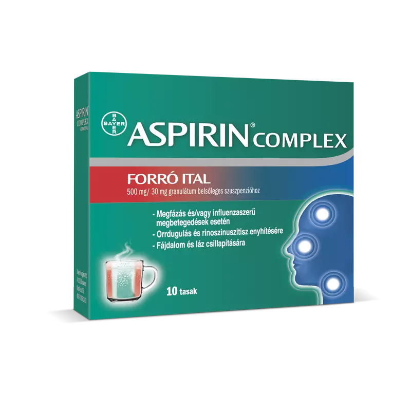 Aspirin Complex Forró Ital 500 mg/ 30mg granulátum belsőleges szuszpenzióhoz 10x