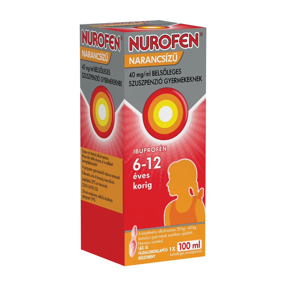 Nurofen narancsízű 40mg/ml belsőleges szuszpenzió gyermekeknek 100 ml