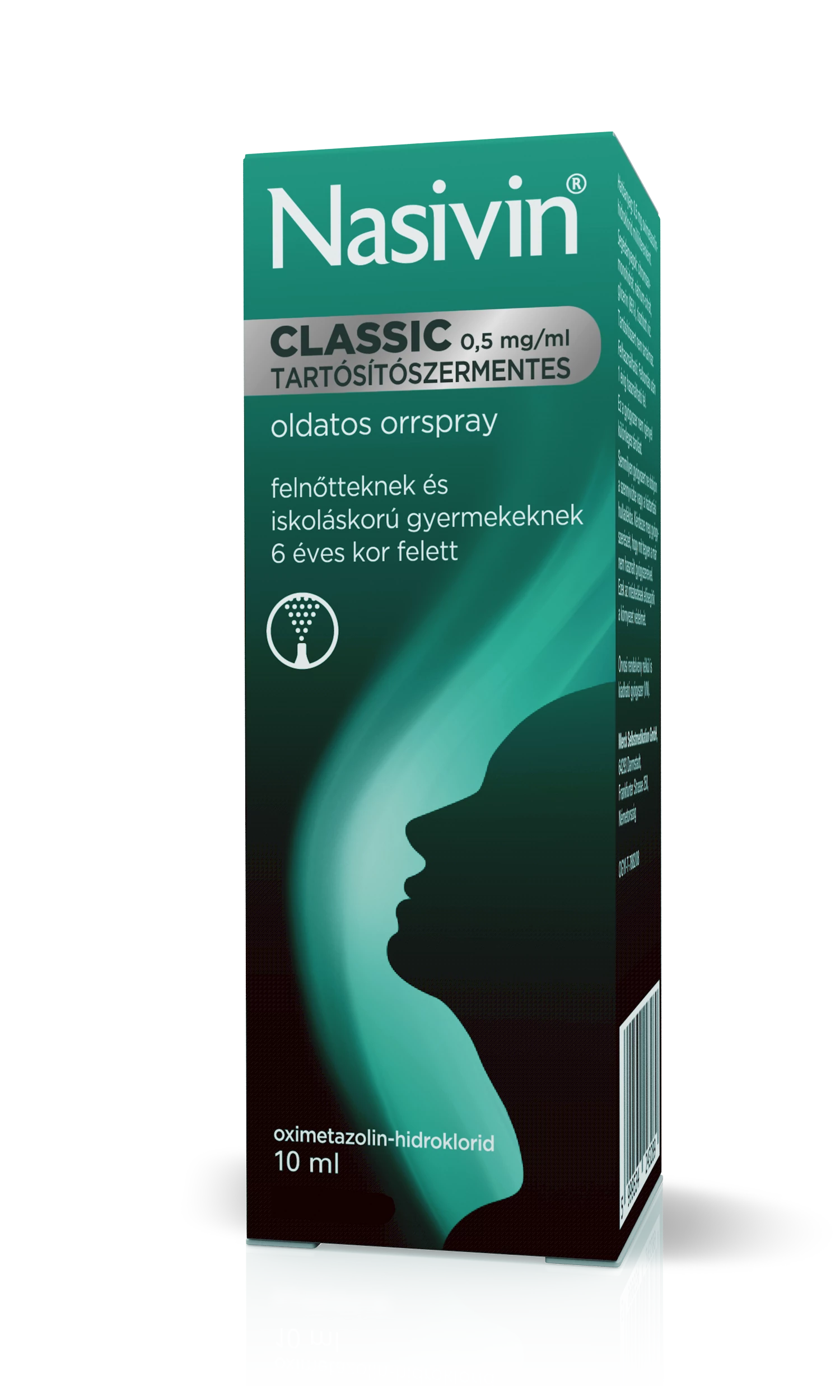 Nasivin Classic 0,5 mg/ml tartósítószermentes oldatos orrspray 10ml