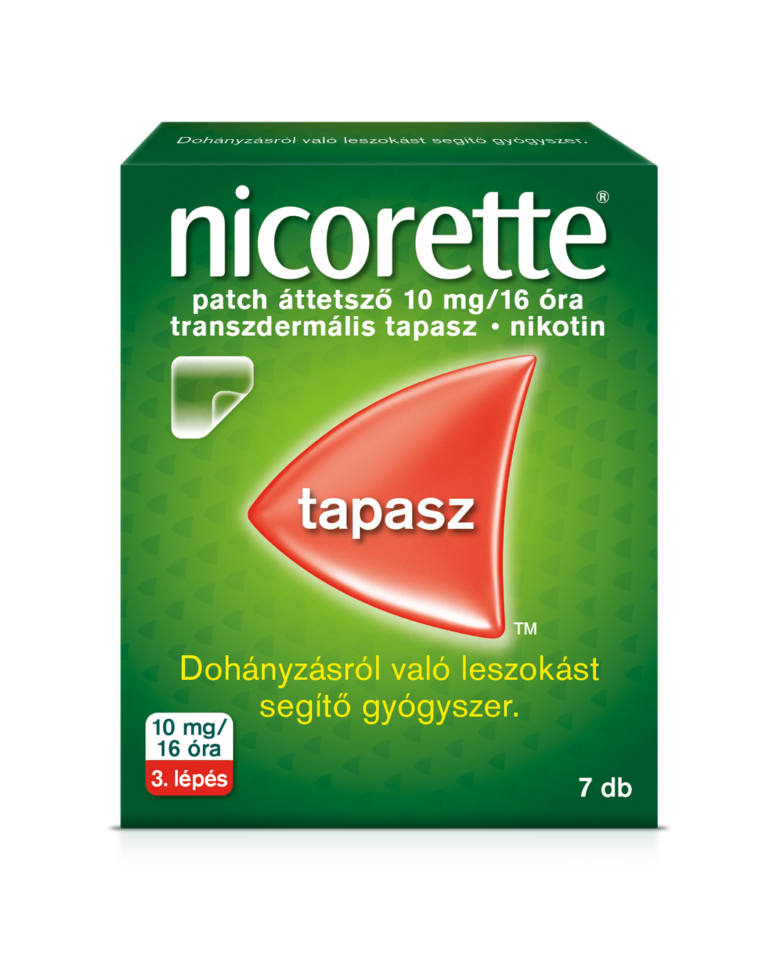 Nicorette® patch áttetsző 10 mg/16 óra transzdermális tapasz 7x