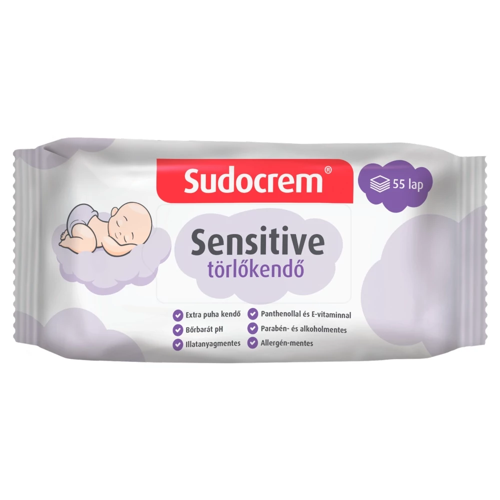 Sudocrem® Sensitive nedves törlőkendő 55x