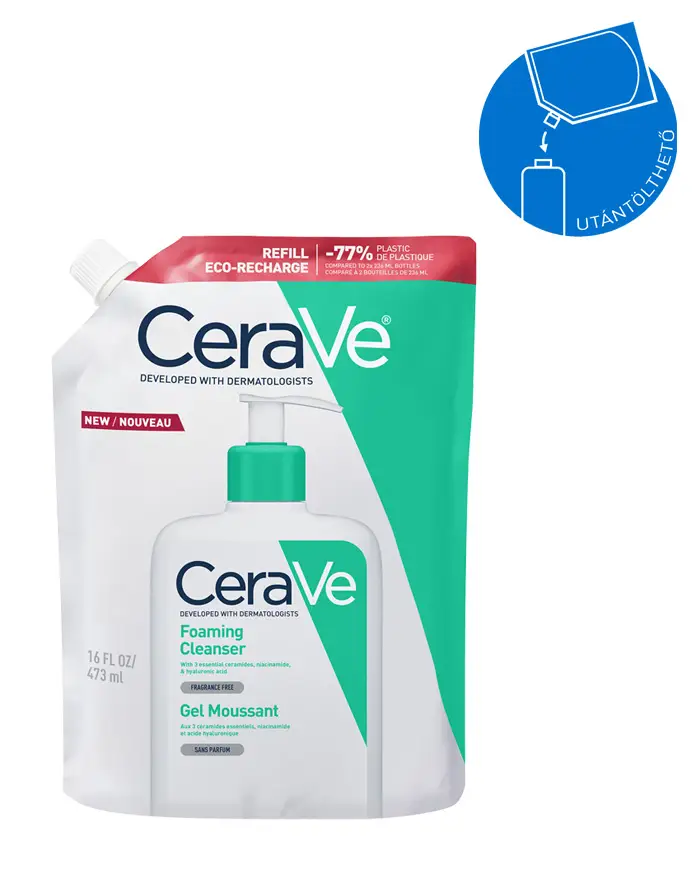 Cerave Habzó tisztító gél Utántöltő 473 ml 