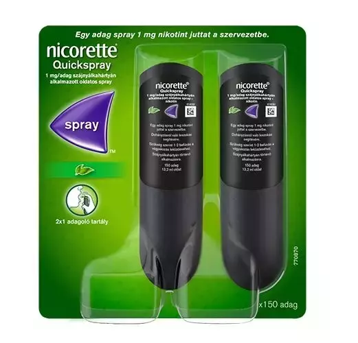 Nicorette Quickspray 1 mg/adag szájnyálkahártya spray 2x1 adagoló