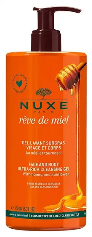 NUXE Reve de Miel ultra-gazdag arc- és testlemosó gél 750 ml