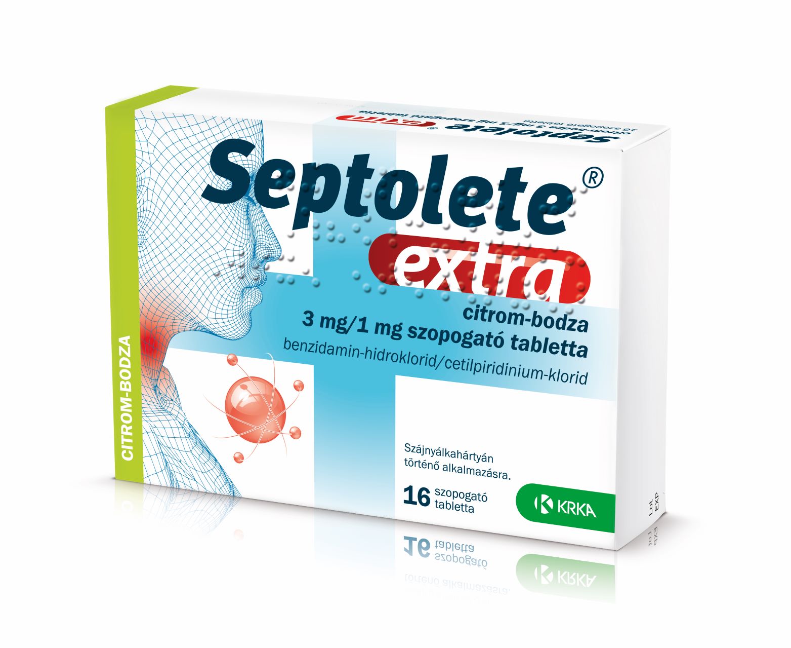Septolete extra 3mg/1mg szopogató tabletta citrom-bodza ízű 16x