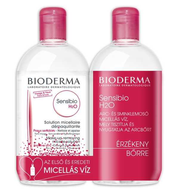 BIODERMA Sensibio H2O arc- és sminklemosó micellaoldat duo 2X500ml